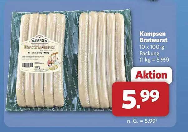 Kampsen Bratwurst 10 x 100-g-Packung