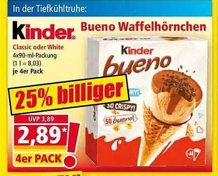 Kinder Bueno Waffelhörnchen - 4er Pack