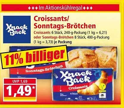 Knack Back Croissants und Sonntags-Brötchen