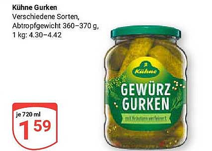 Kühne Gewürzgurken, 720 ml