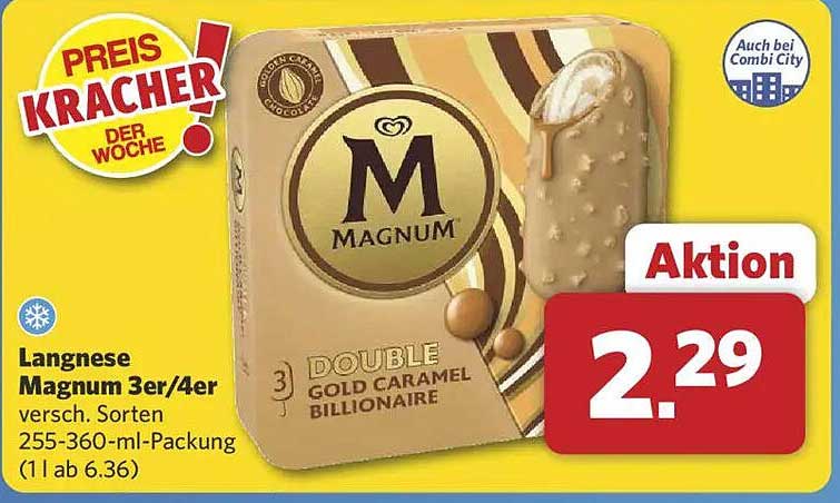 Langnese Magnum 3er/4er verschiedene Sorten
