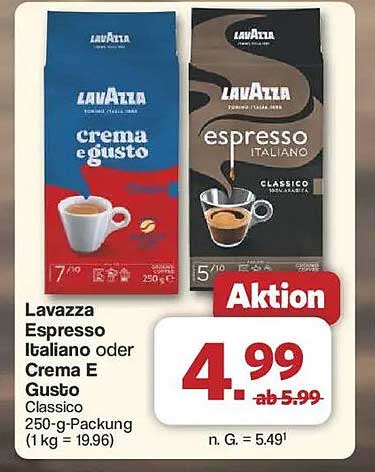 Lavazza Espresso Italiano oder Crema E Gusto 250-g-Packung