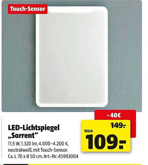 LED-Lichtspiegel „Sorrento“