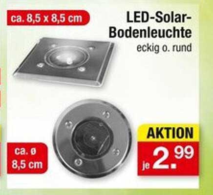 LED-Solar-Bodenleuchte eckig o. rund