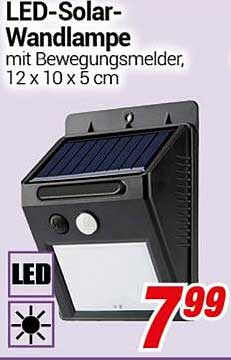 LED-Solar-Wandlampe mit Bewegungsmelder, 12 x 10 x 5 cm
