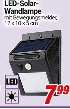 LED-Solar-Wandleuchte mit Bewegungsmelder, 12 x 10 x 5 cm
