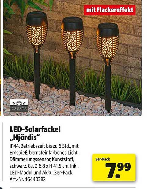 LED-Solarfackel „Hjördis“