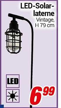 LED-Solarlaterne Vintage, H 79 cm