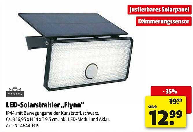 LED-Solarstrahler „Flynn“