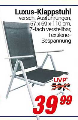 Luxus-Klappstuhl - vielseitig und komfortabel