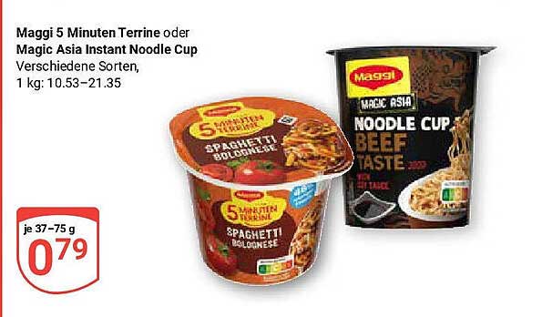Maggi 5 Minuten Terrine oder Magic Asia Instant Noodle Cup