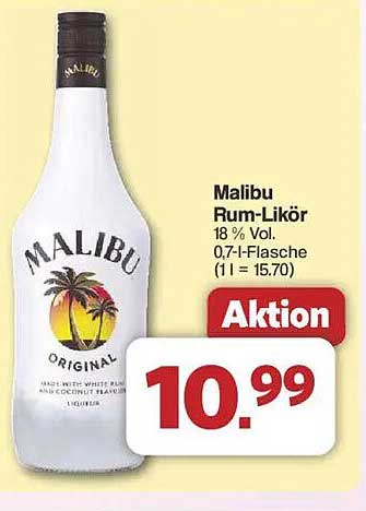 Malibu Rum-Likör 0,7 l - Aktion vom 16.06. bis 21.06.2025