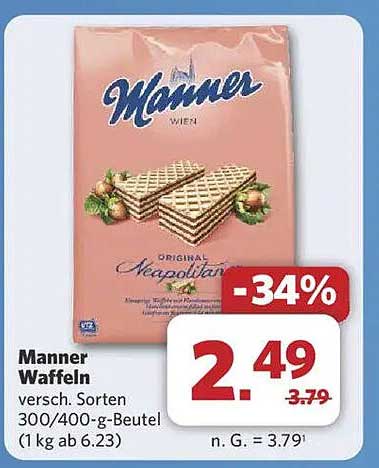Manner Waffeln - verschiedene Sorten 300/400-g-Beutel
