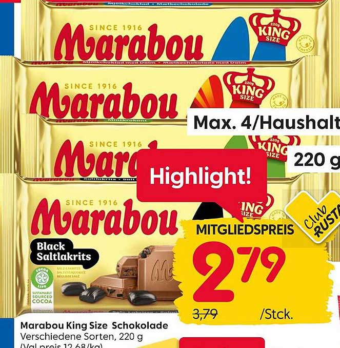 Marabou King Size Schokolade 220 g – verschiedene Sorten