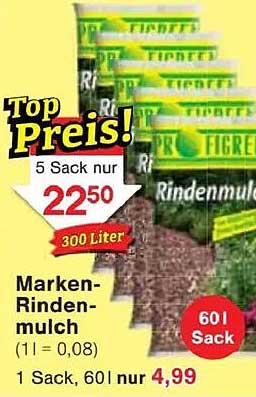 Marken-Rindenmulch 60 l Sack zum Top-Preis