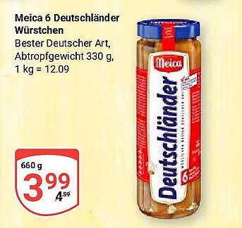 Meica 6 Deutschländer Würstchen
