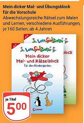 Mein dicker Mal- und Übungsblock für die Vorschule
