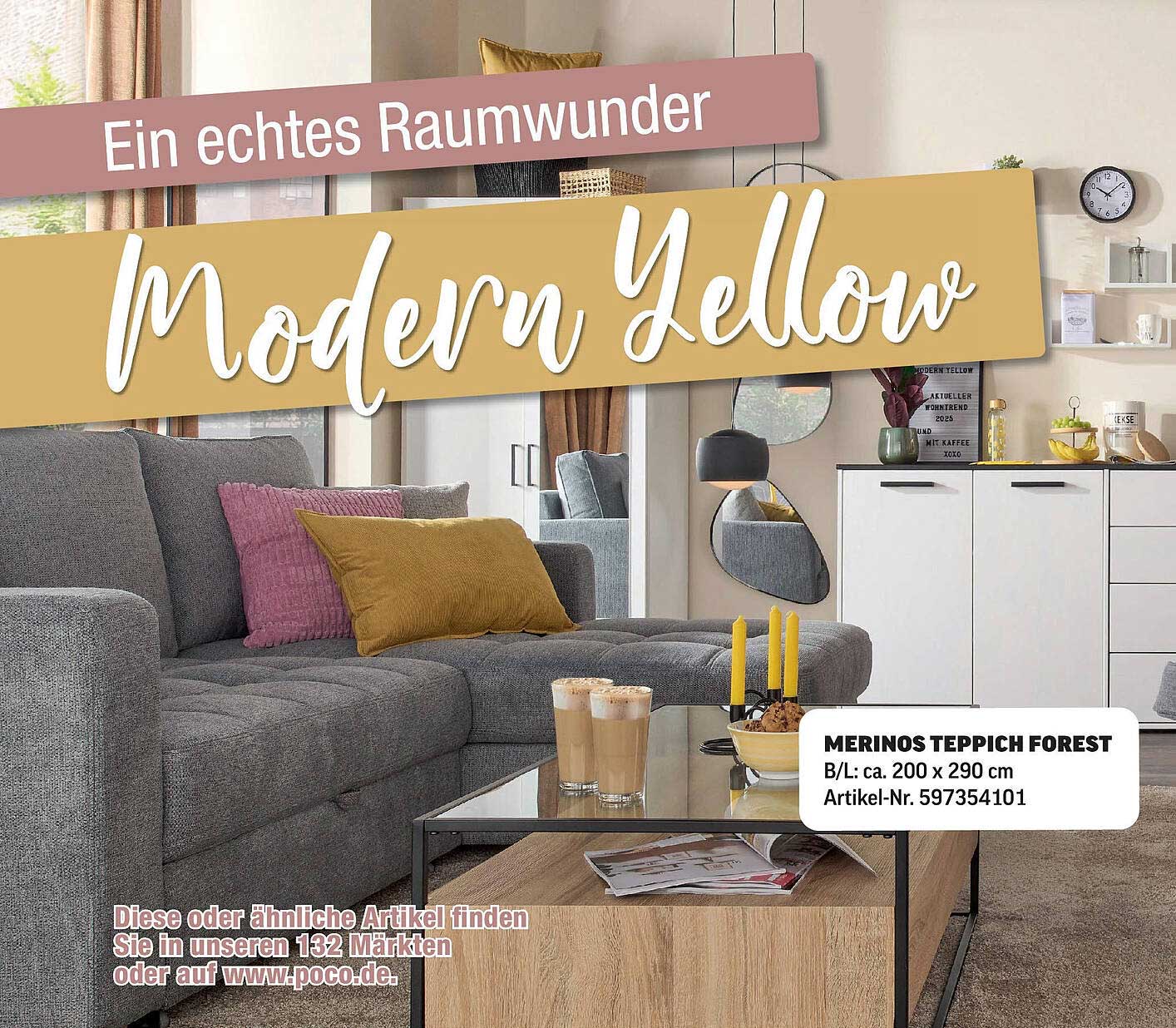 Merinos Teppich Forest – Modern Yellow