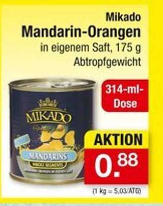 Mikado Mandarin-Orangen in eigenem Saft, 175 g