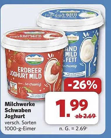 Milchwerke Schwaben Joghurt 1000-g-Eimer