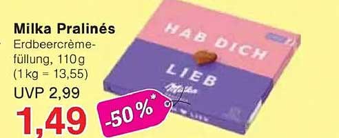 Milka Pralinés Erdbeercreméfüllung, 110g