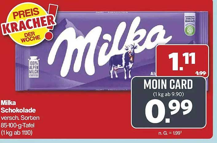 Milka Schokolade verschiedene Sorten 85-100 g Tafel