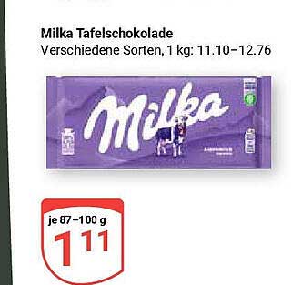 Milka Tafelschokolade - Verschiedene Sorten