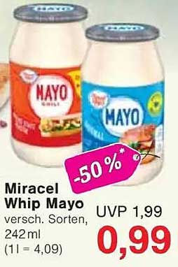 Miracel Whip Mayo, verschiedene Sorten, 242ml