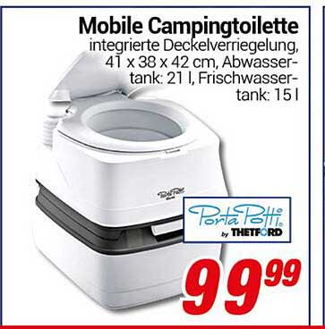 Mobile Campingtoilette mit integrierter Deckelverriegelung von Thetford