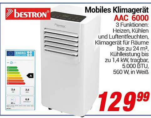 Mobiles Klimagerät AAC 6000 von Bestron
