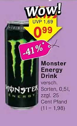 Monster Energy Drink 0,5l - 41% Rabatt!