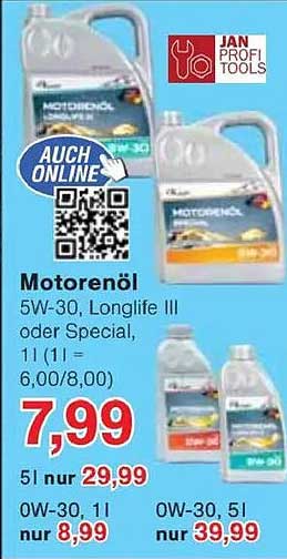 Motorenöl 5W-30, Longlife III oder Special, 1L