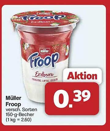Müller Froop Erdbeere 150-g-Becher