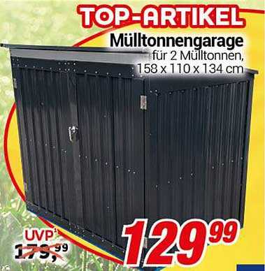 Mülltonnegarage für 2 Mülltonnen, 158 x 110 x 134 cm