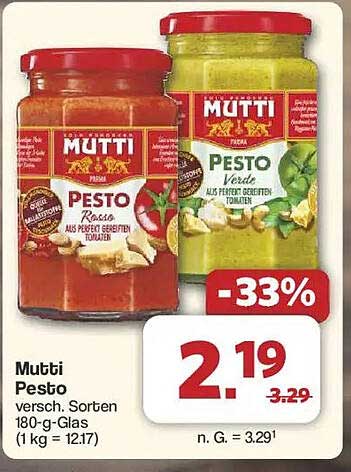 Mutti Pesto verschiedene Sorten 180-g-Glas