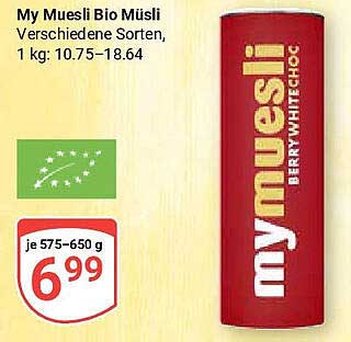 My Muesli Bio Müsli - Verschiedene Sorten, 575-650 g