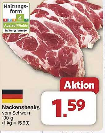Nackensteaks vom Schwein 100 g - Aktion