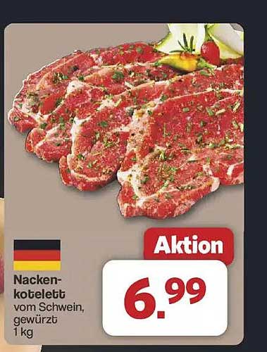 Nackensteaks vom Schwein, gewürzt 1 kg