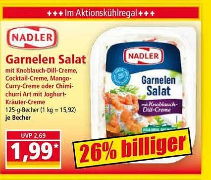 NADLER Garnelen Salat mit Knoblauch-Dill-Creme