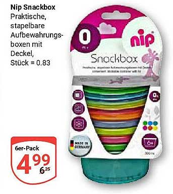 Nip Snackbox - Praktische, stapelbare Aufbewahrungsboxen mit Deckel