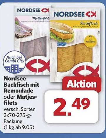 Nordsee Backfisch mit Remoulade oder Matjes-Filets 2x70-275-g-Packung