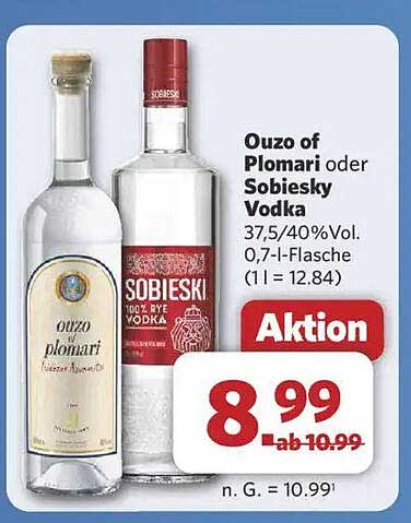 Ouzo of Plomari oder Sobieski Vodka