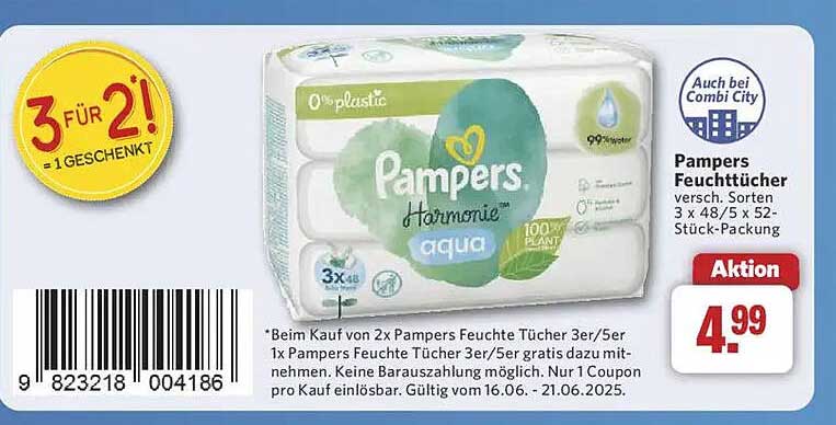 Pampers Feuchttücher 3er/5er Packung