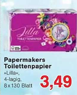 Papermakers Toilettenpapier »Lilla«, 4-lagig, 8 x 130 Blatt
