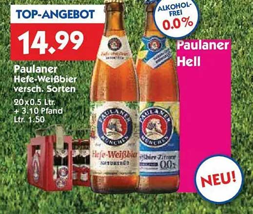 Paulaner Hefe-Weißbier - 20 x 0,5 Ltr.