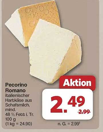 Pecorino Romano - Italienischer Hartkäse aus Schafsmilch