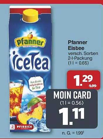 Pfanner Eistee verschiedene Sorten 2-Liter-Packung