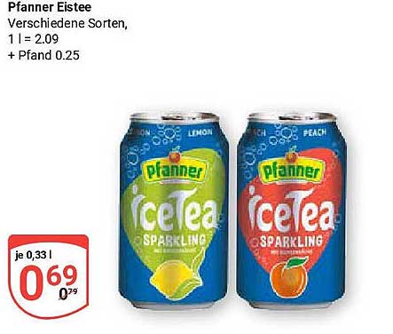 Pfanner Eistee Verschiedene Sorten
