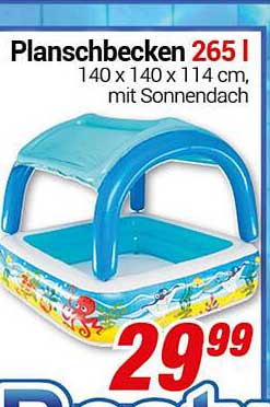 Planschbecken 265 l mit Sonnendach
