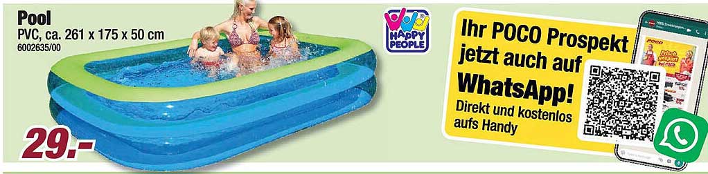 Pool PVC, ca. 261 x 175 x 50 cm